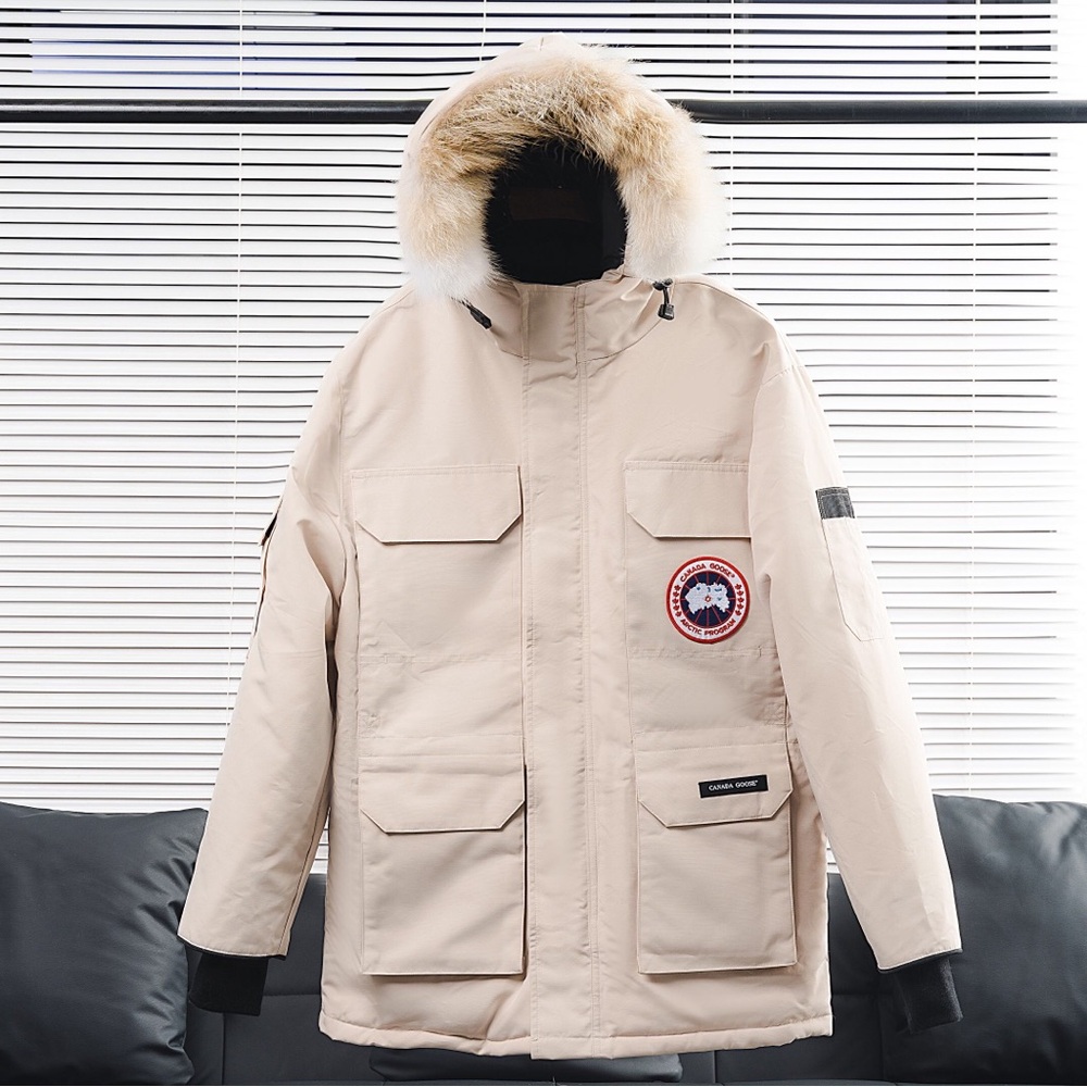 Canada Goose Expedition white Unisex Hooded Parka